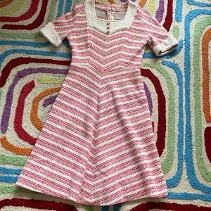 Vintage Short Sleeve Striped Dress